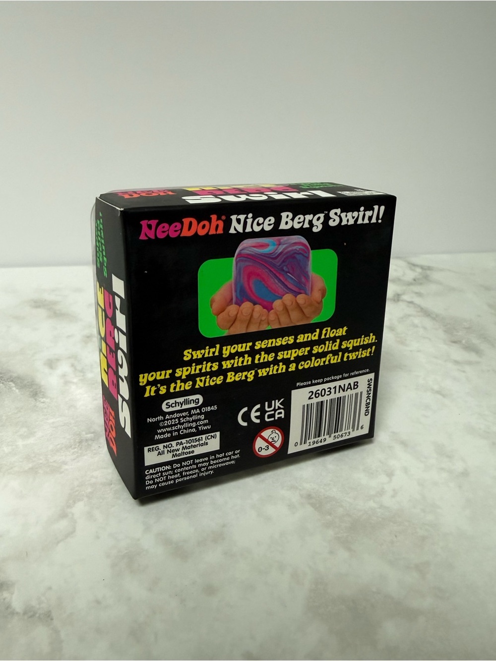 Needoh Nice Berg Swirl Super Solid Squish - Pink & purple Swirl - Picture 3 of 3